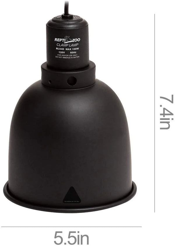 REPTI ZOO Reptile Light Fixture 2 Packs 5.5 Inch Deep Dome Lamp Cap Lamp Fixture Optical Reflection Cover for Reptile Glass Terrariums - REPTI ZOO
