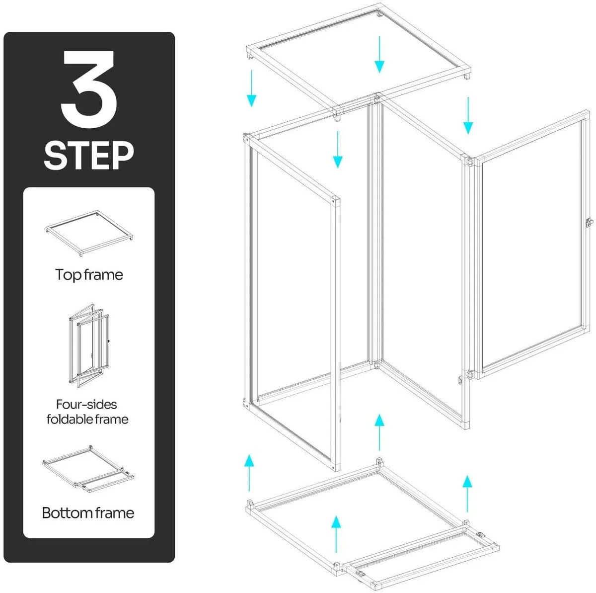 Replacement top Screen for Vertical Reptile Terrarium 18" x 18"x 36" Reptile Tank RK454590A - REPTI ZOO