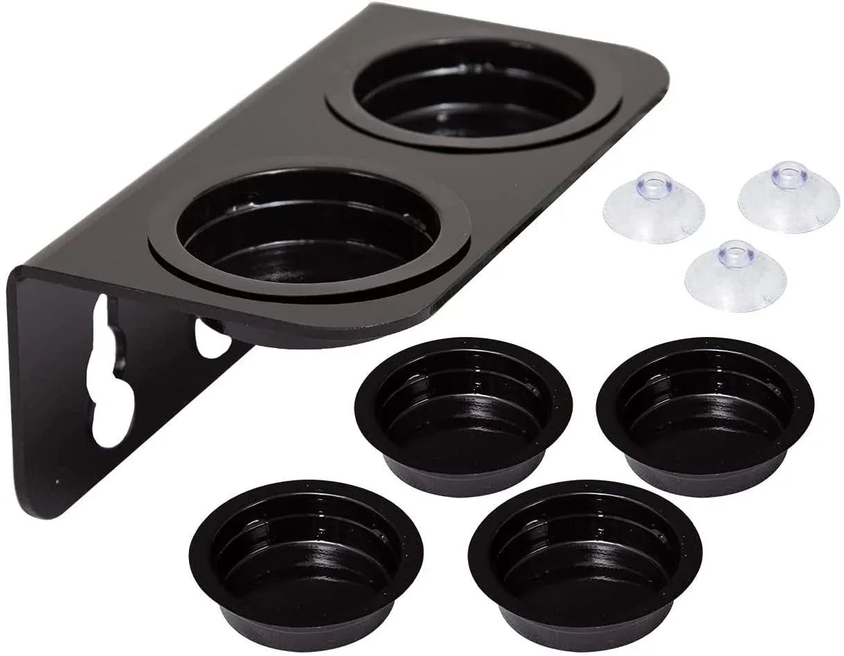 REPTI ZOO Reptile Water Bowl Double Grid Gecko Food Dish Feeder with 6 Pcs Cups Dish Bowls for Pet Food and Water Feeding - REPTI ZOO Main image