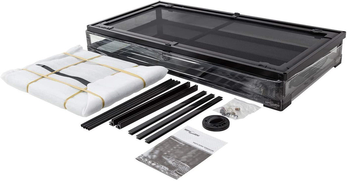 REPTI ZOO 67 Gallon 36" x 18" x 24" Double Hinge Door with Screen Ventilation Reptile Terrarium(Knock-Down) RK0120N - REPTI ZOO