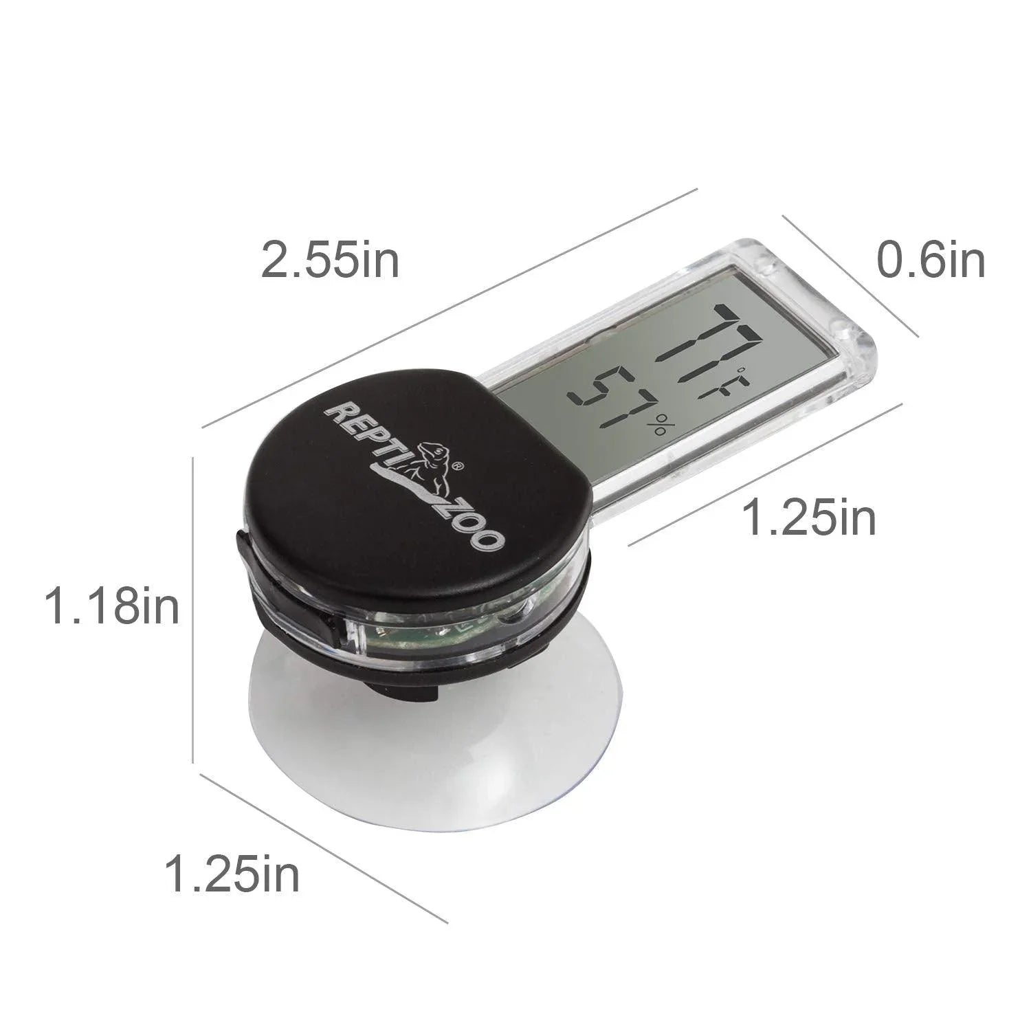 REPTI ZOO Reptile Terrarium Thermometer Hygrometer Digital Display with Suction Cup - REPTI ZOO