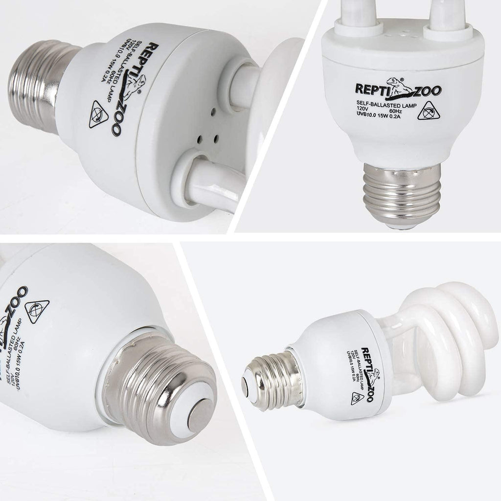 REPTIZOO Energy Saving Lamps UVB & UVA Bulb and UV Test Card Kit 4pcs(1 set) - REPTI ZOO