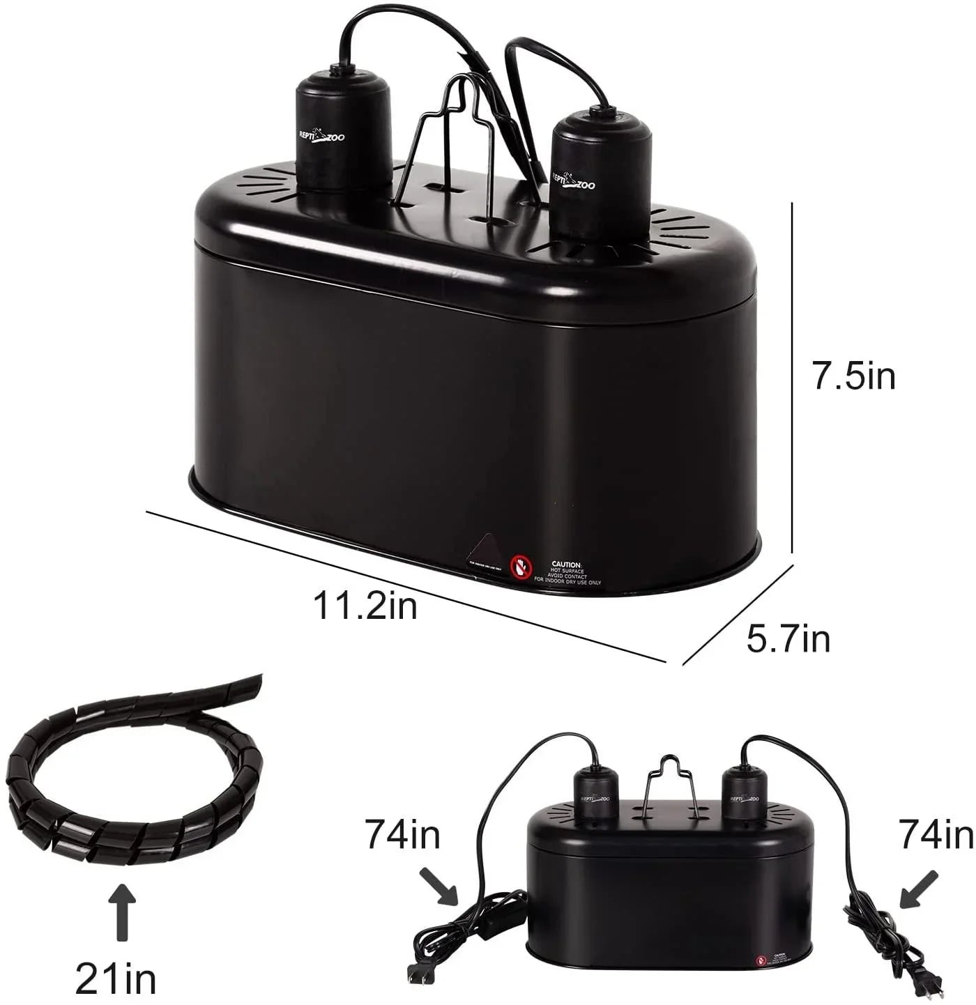 REPTIZOO Dual Reptile Lamp Fixture for Reptile Heat Lighting Kit Secondary image