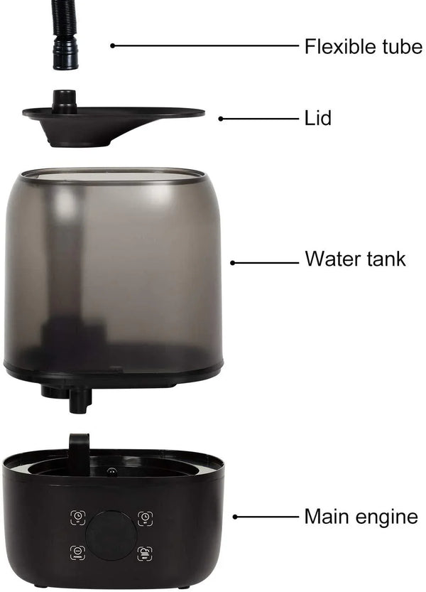 4L Reptile Fogger Mister for Reptile Terrariums， Humidifier Digital Tank Timing Terrarium Humidifier Smart Touch Screen Mister TF03 - REPTI ZOO