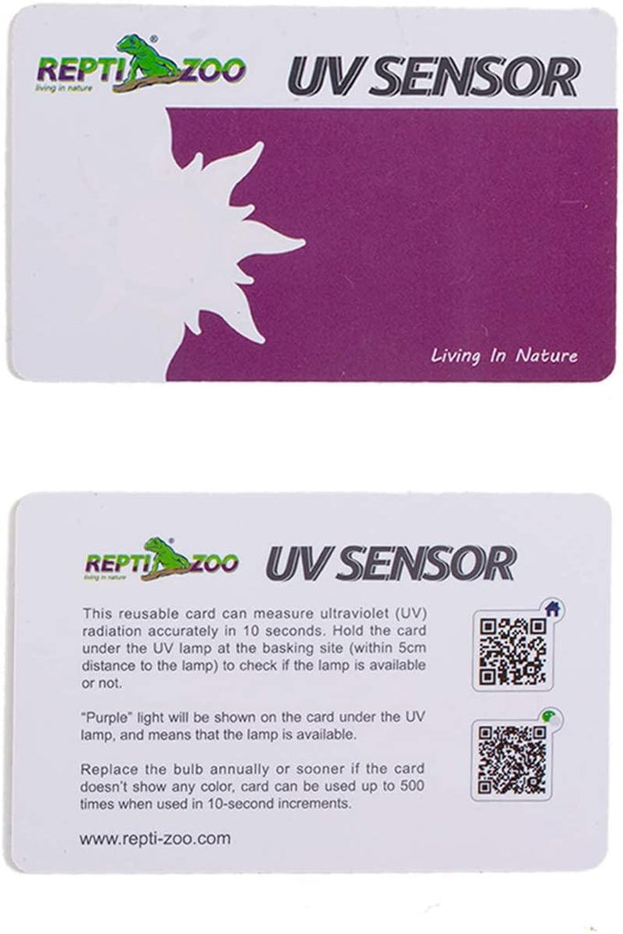 REPTI ZOO UVB Tester Reptile Lamp UV Sensor Reptile UVA UVB Fluorescent Lamp Tester Card, Set of 2 - REPTI ZOO
