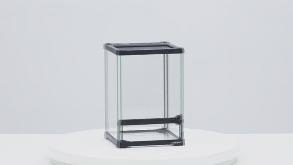 REPTI ZOO 11.2 Gallon 12″*12″*18″ Reptile Tank With Single Front Door Glass Sides And Waterproof Base RHK02SG