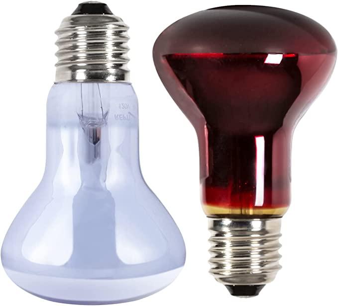REPTIZOO 2PCS 75W Reptile Heat Lamp Bulb Day & Night Heat Lamp Pack BR63075 - REPTI ZOO