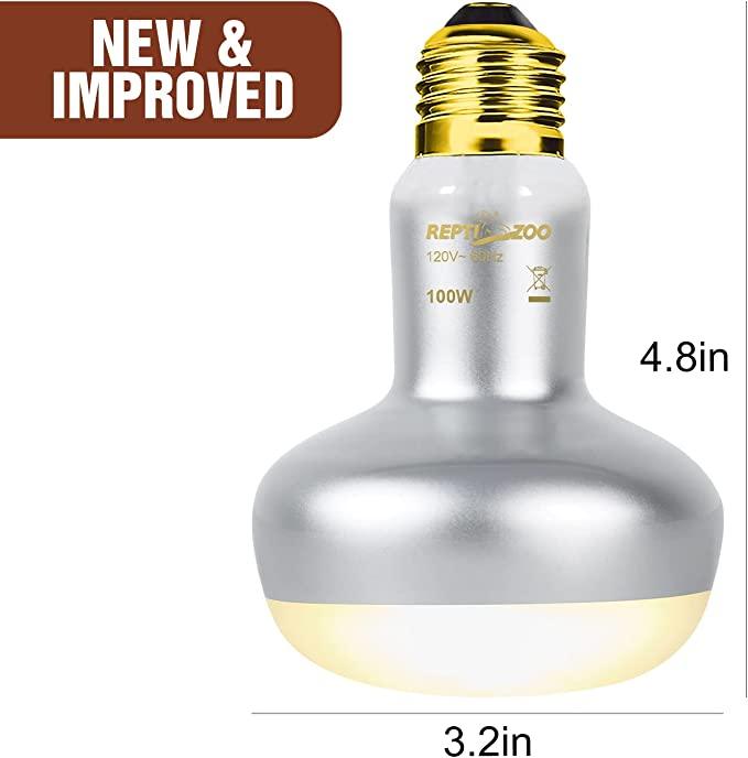 REPTI ZOO 100W Upgraded Reptile Day and Night Basking Spot Bulb Combo Amphi REPTI ZOO 2PCS 100W Infrared Reptile Heat Lamp Infrared Basking
