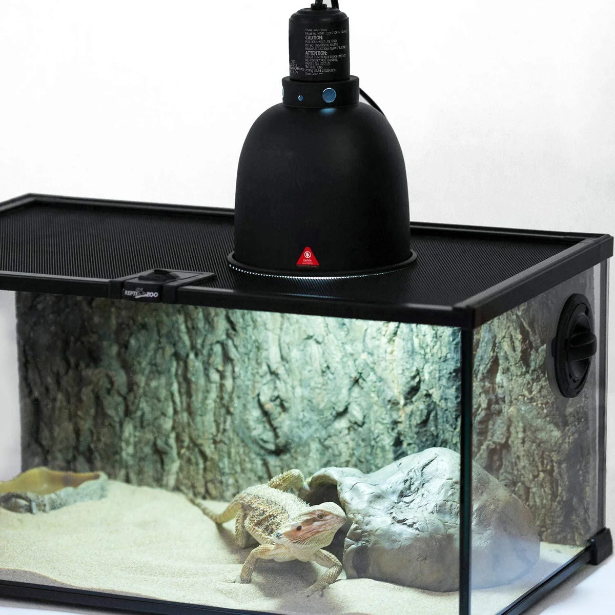 REPTI ZOO Reptile Light Fixture 2 Packs 5.5 Inch Deep Dome Lamp Cap Lamp Fixture Optical Reflection Cover for Reptile Glass Terrariums - REPTI ZOO