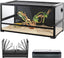 REPTI ZOO 50 Gallon Tempered Glass Reptile Large Terrarium Tank with Black PVC Back Panel Reptile Terrarium 36"x18"x18" Easy Folding NRK0114 - REPTI ZOO