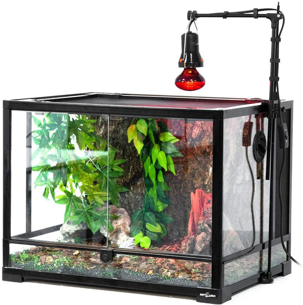 REPTI ZOO 8.5 inch Reptile Light Fixture 200W 2 in 1 E26 Base,Aquarium Dome Reptile UVB Light Socket Fixture (Without Bulbs) - REPTI ZOO
