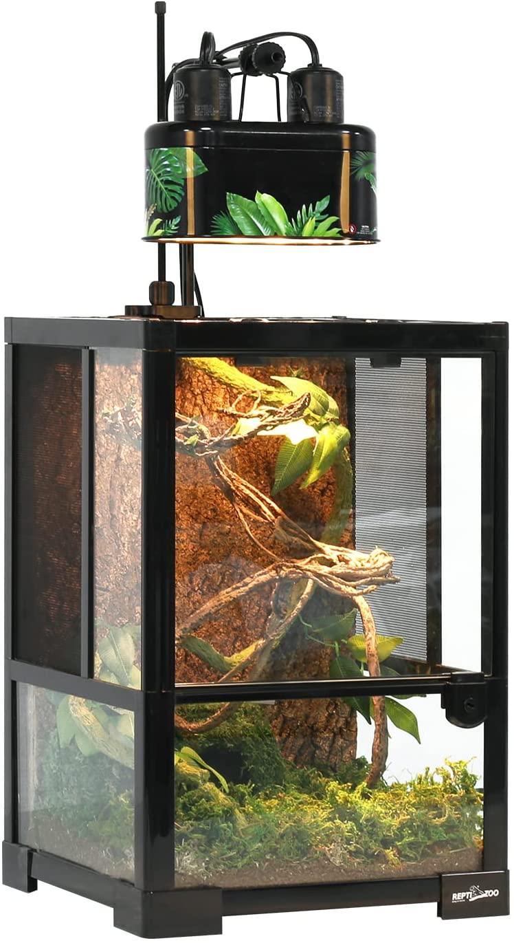 REPTI ZOO Nano Combo Print Tropical Desert Reptile Dual Deep Dome Lamp Fixture Secondary image