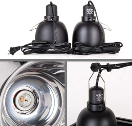REPTI ZOO Reptile Light Fixture 2 Packs 5.5 Inch Deep Dome Lamp Cap Lamp Fixture Optical Reflection Cover for Reptile Glass Terrariums - REPTI ZOO