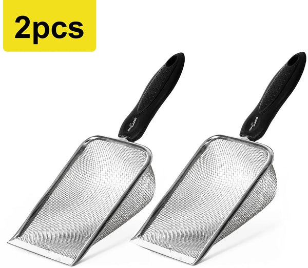 REPTI ZOO 2PCS Reptile Sand Fine Mesh Reptile Scooper Bearded Dragon Sand Shovel Terrarium Substrate Durable Litter Cleaner Corner Scoop Combo Set - REPTI ZOO