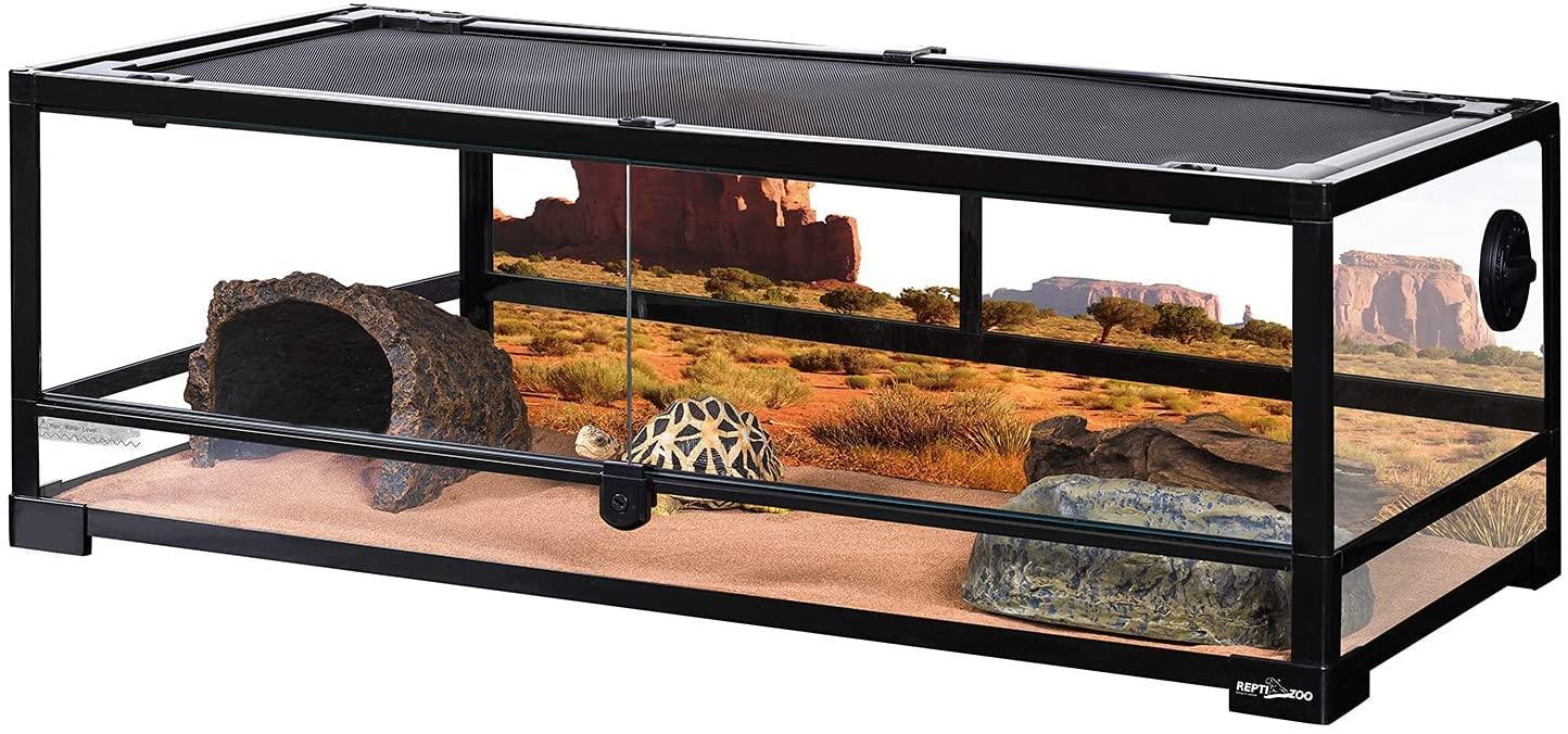 REPTI ZOO 35.3 Gallon 36" x 18"x 12" Full Glass Reptile Terrarium, Front Opening Reptile Tank for Bearded Dragon Gecko Tortoise Snake RK0118 - REPTI ZOO Main image