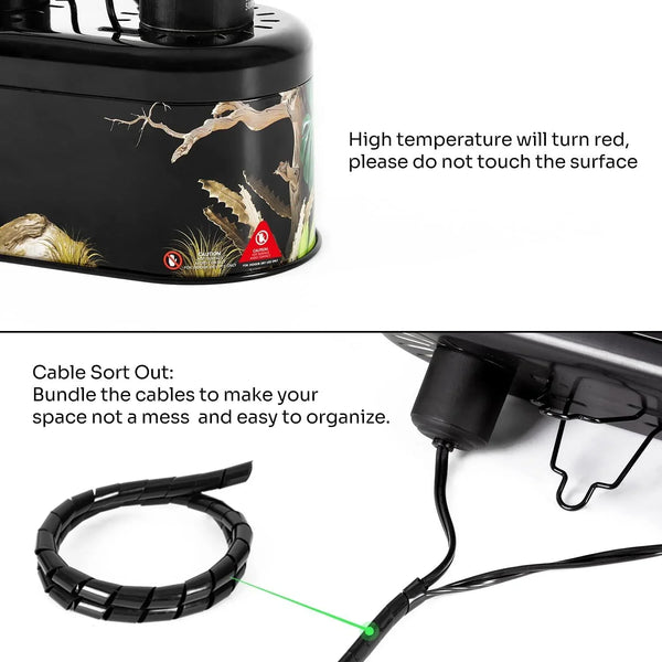 REPTI ZOO Nano Combo Print Tropical Desert Reptile Dual Deep Dome Lamp Fixture - REPTI ZOO