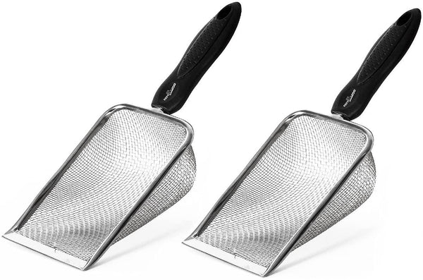 REPTI ZOO 2PCS Reptile Sand Fine Mesh Reptile Scooper Bearded Dragon Sand Shovel Terrarium Substrate Durable Litter Cleaner Corner Scoop Combo Set - REPTI ZOO