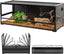 REPTI ZOO 67 Gallon 48" x 18" x 18" Large Glass Reptile Terrarium, Easy Folding & Detaching Reptile Breeding Tank with Black PVC Back Panel NRK0122 - REPTI ZOO
