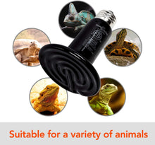 Load image into Gallery viewer, REPTI ZOO 100W Reptile Ceramic Heat Emitter Heating Bulb Black for Reptiles Pets Ceramic Infrared with No Light Emitted - REPTI ZOO