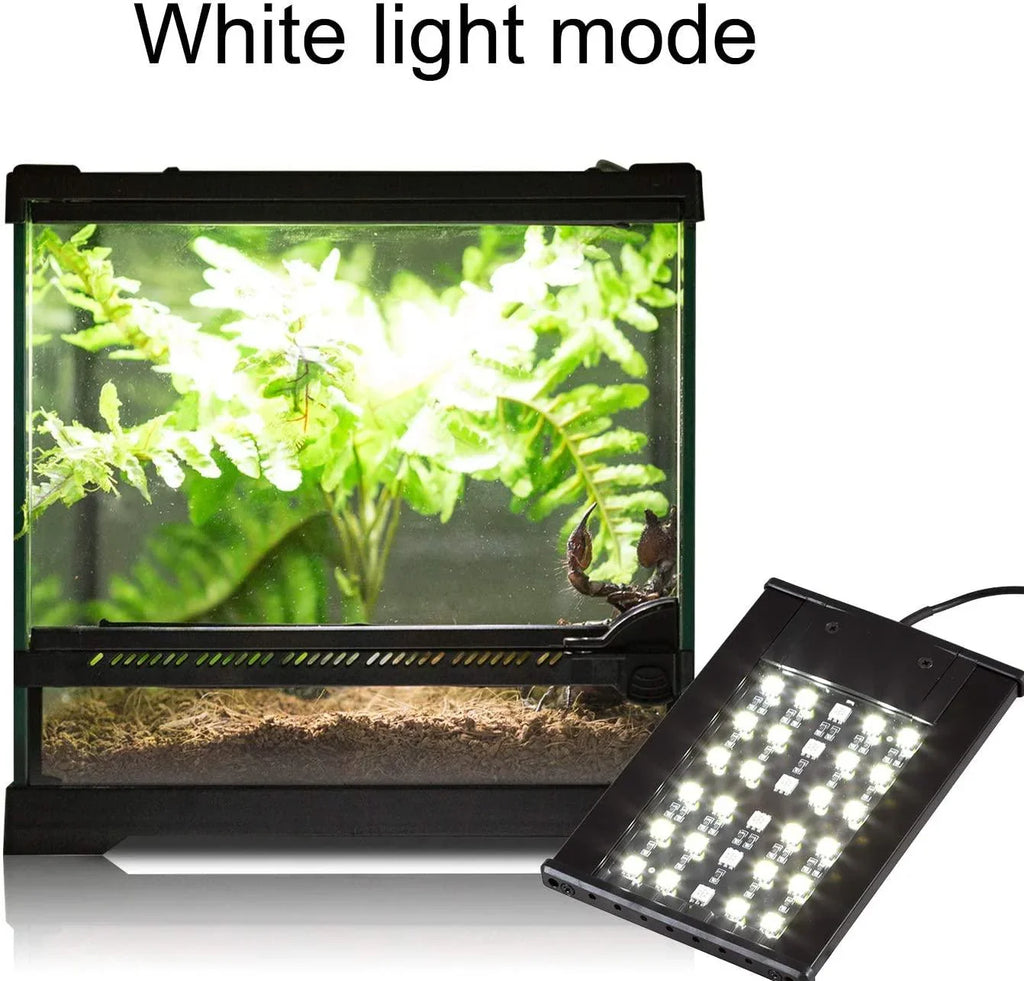 terrarium plant light REPTI ZOO Terrarium Light Day and Night Mode Reptile LED Light Hood for Reptile Terrarium White Light and Blue Light Fit for Different Pet Habits