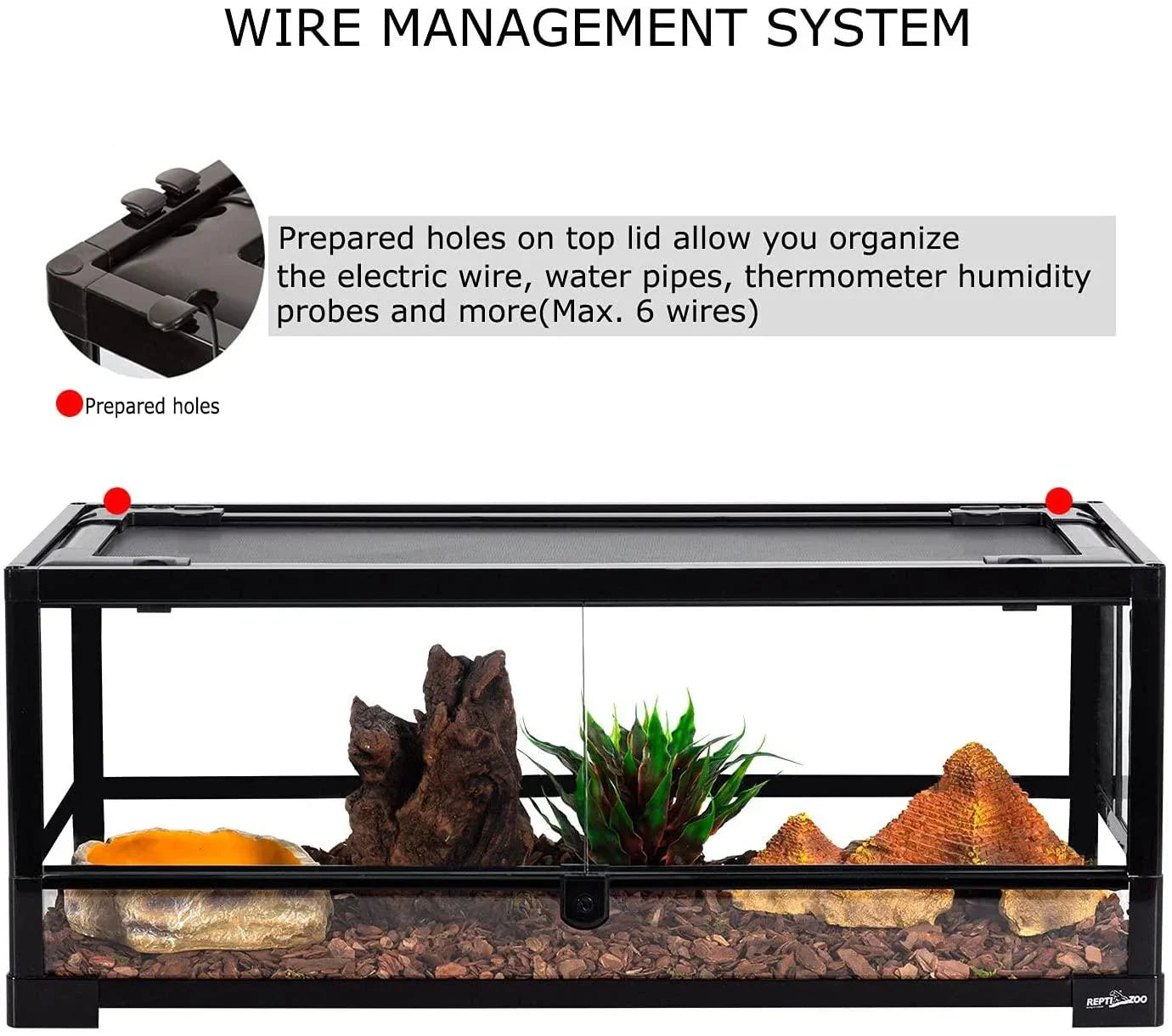 REPTI ZOO 18.7 Gallon 30" x 12"x 12" Front Opening reptile enclosures For Reptile Pets Bearded Dragon Gecko Lizard RK301212G - REPTI ZOO