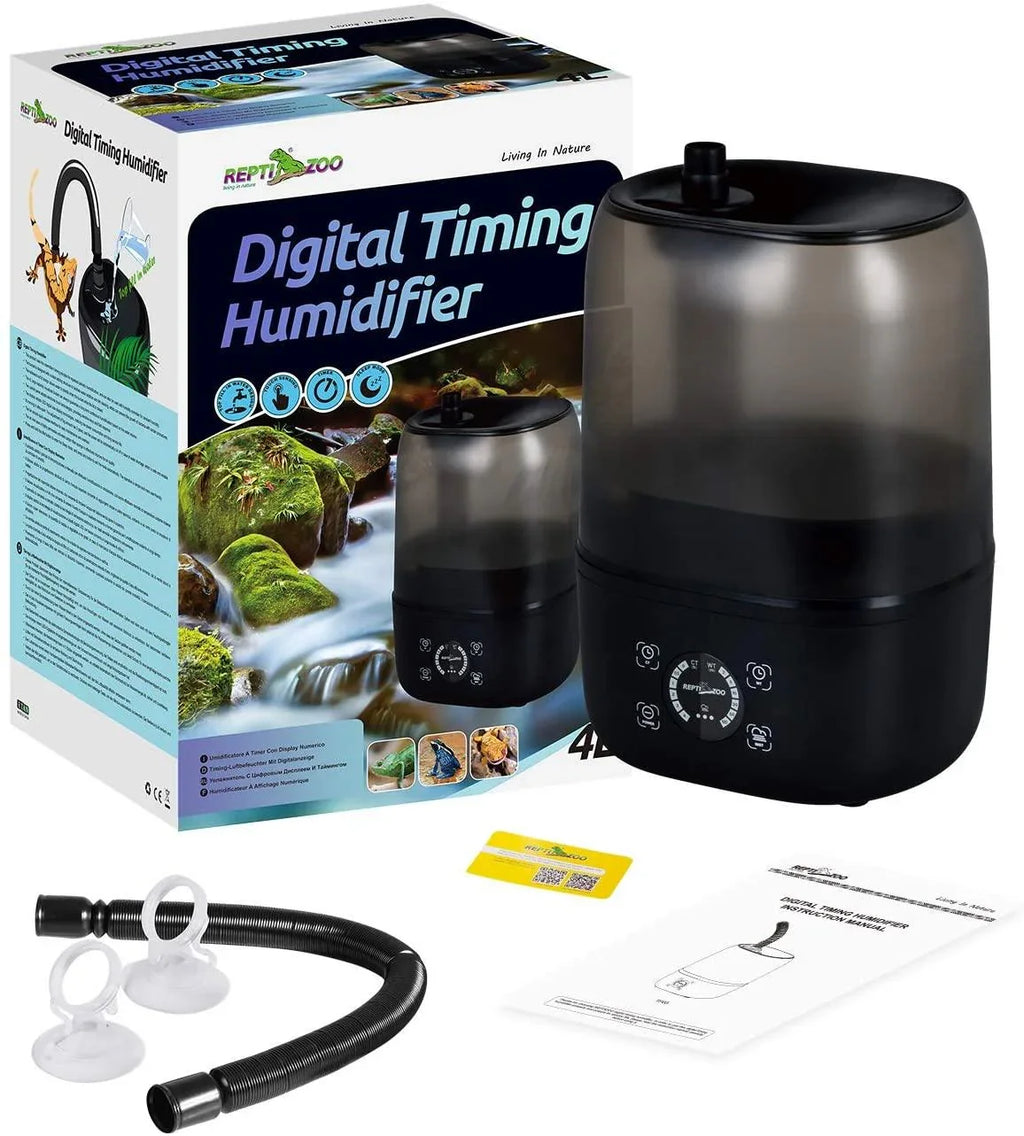 4L Reptile Fogger Mister for Reptile Terrariums， Humidifier Digital Tank Timing Terrarium Humidifier Smart Touch Screen Mister TF03 - REPTI ZOO