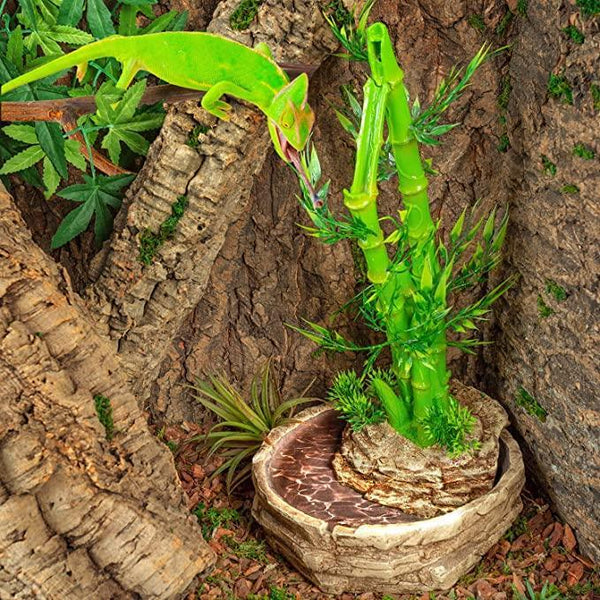 REPTIZOO Water Fountain Bamboo Plant Water Dripper for Chameleon Lizard DF05 - REPTI ZOO