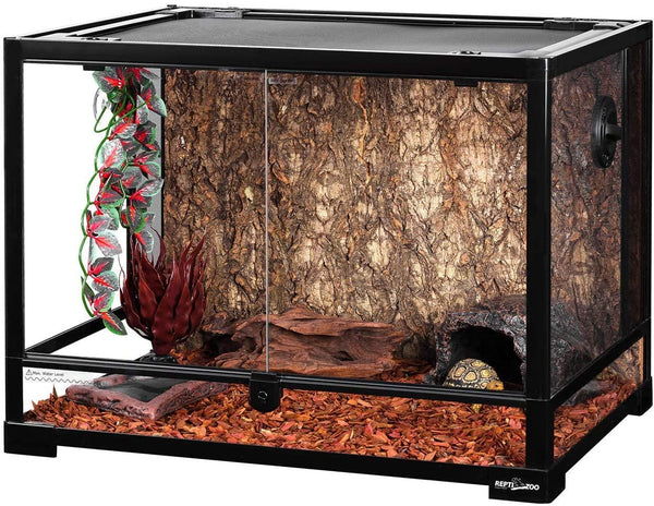 REPTI ZOO 34 Gallon 24" x 18" x 18" Front Opening Reptile Terrarium With Screen Ventilation (Backgrounds not Include) RK0107B - REPTI ZOO