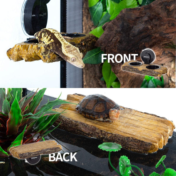 REPTI ZOO Turtle Basking Platform or Reptile Feeding Ledge with Suction Cup - REPTI ZOO