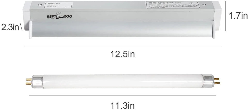 REPTI ZOO T5 HO UVB Lighting Combo Kit, Terrarium Hood Comes with Desert 10.0 UVB T5 Lamp - REPTI ZOO