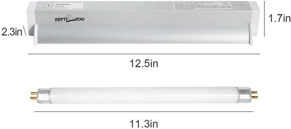 REPTI ZOO T5 HO UVB Lighting Combo Kit, Terrarium Hood Comes with Desert 10.0 UVB T5 Lamp - REPTI ZOO