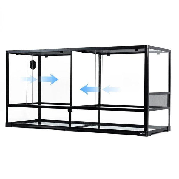 REPTI ZOO 90 Gallon 48*18*24 Glass Reptile Terrarium With Flexible Side Vent RK0223A - REPTI ZOO