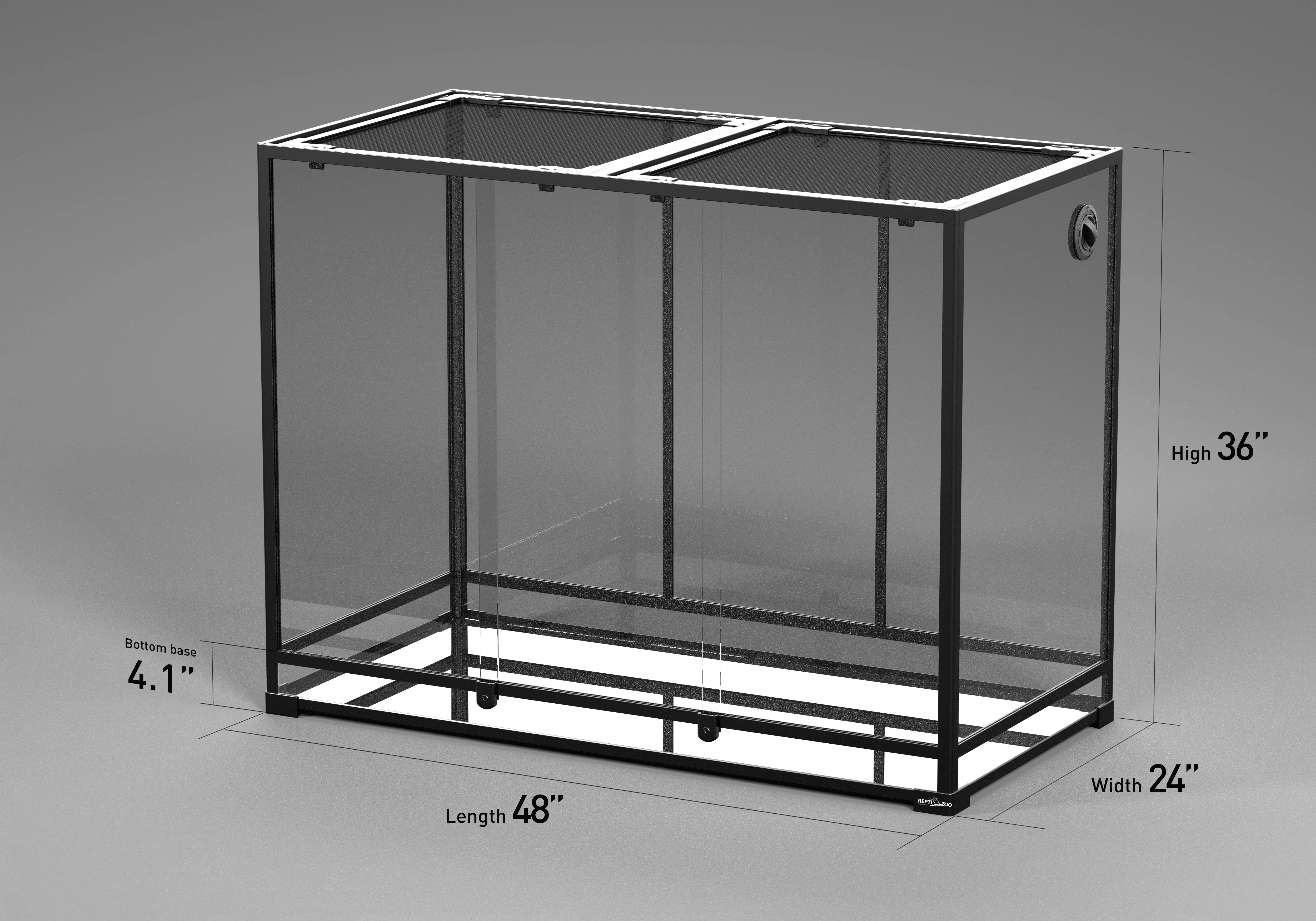 REPTI ZOO 48" x 24"x 36" Glass Reptile Terrarium with Sliding Door Reptile Habitat Tank (customed reptile cage) - REPTI ZOO Main image