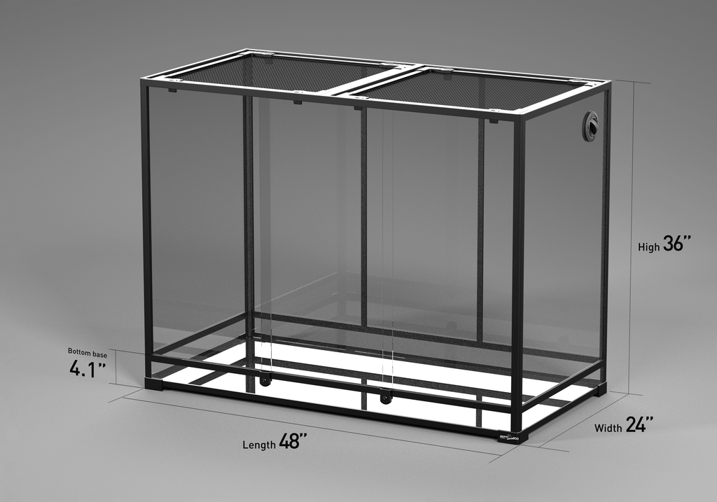 REPTI ZOO 48" x 24"x 36" Glass Reptile Terrarium with Sliding Door Reptile Habitat Tank (customed reptile cage) - REPTI ZOO