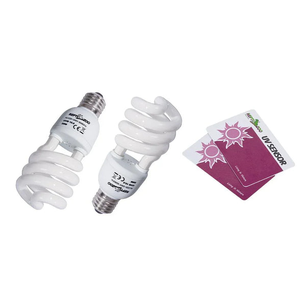 REPTIZOO Energy Saving Lamps UVB & UVA Bulb and UV Test Card Kit 4pcs(1 set) - REPTI ZOO