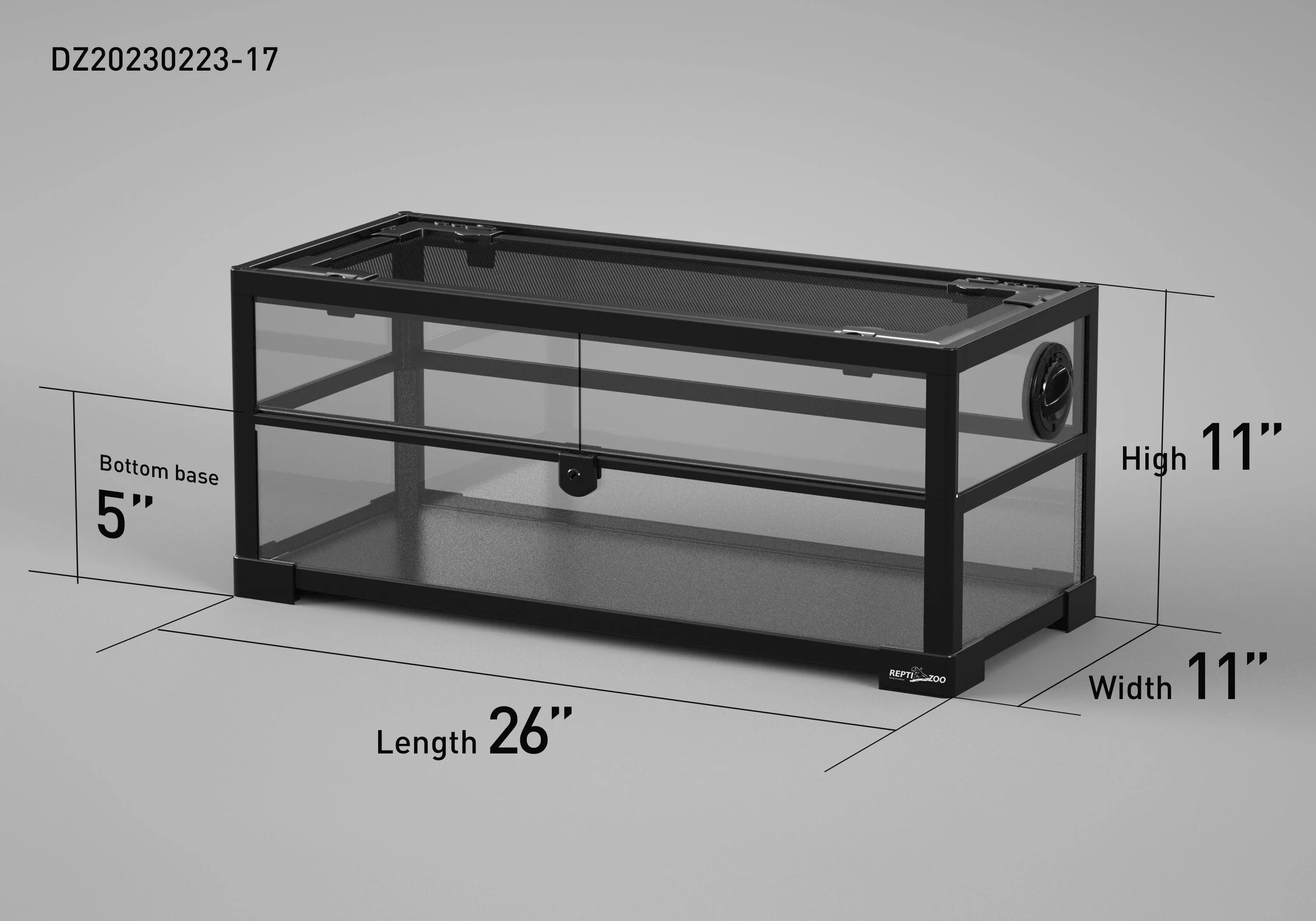 REPTI ZOO 26" x 11"x 11" Glass Reptile Terrarium Front Opening Reptile Habitat Tank (customed reptile cage) - REPTI ZOO