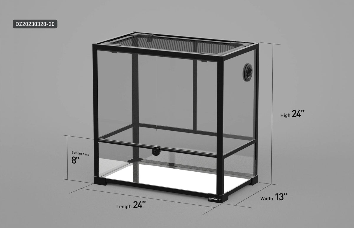 REPTI ZOO 24"x 13"x 24" Glass Reptile Terrarium Front Opening Reptile Habitat Tank (customed reptile cage) - REPTI ZOO Main image