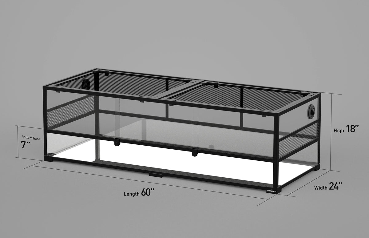 REPTI ZOO 60" x 24" x 18" Glass Reptile Terrarium Reptile Habitat Stackable Tanks - REPTI ZOO Main image