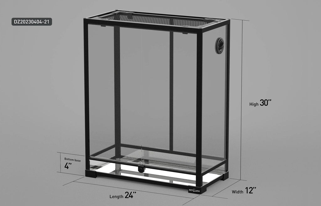 REPTI ZOO 24" x 12"x 30" Glass Reptile Terrarium Front Opening Reptile Habitat Tank (customed reptile cage) - REPTI ZOO