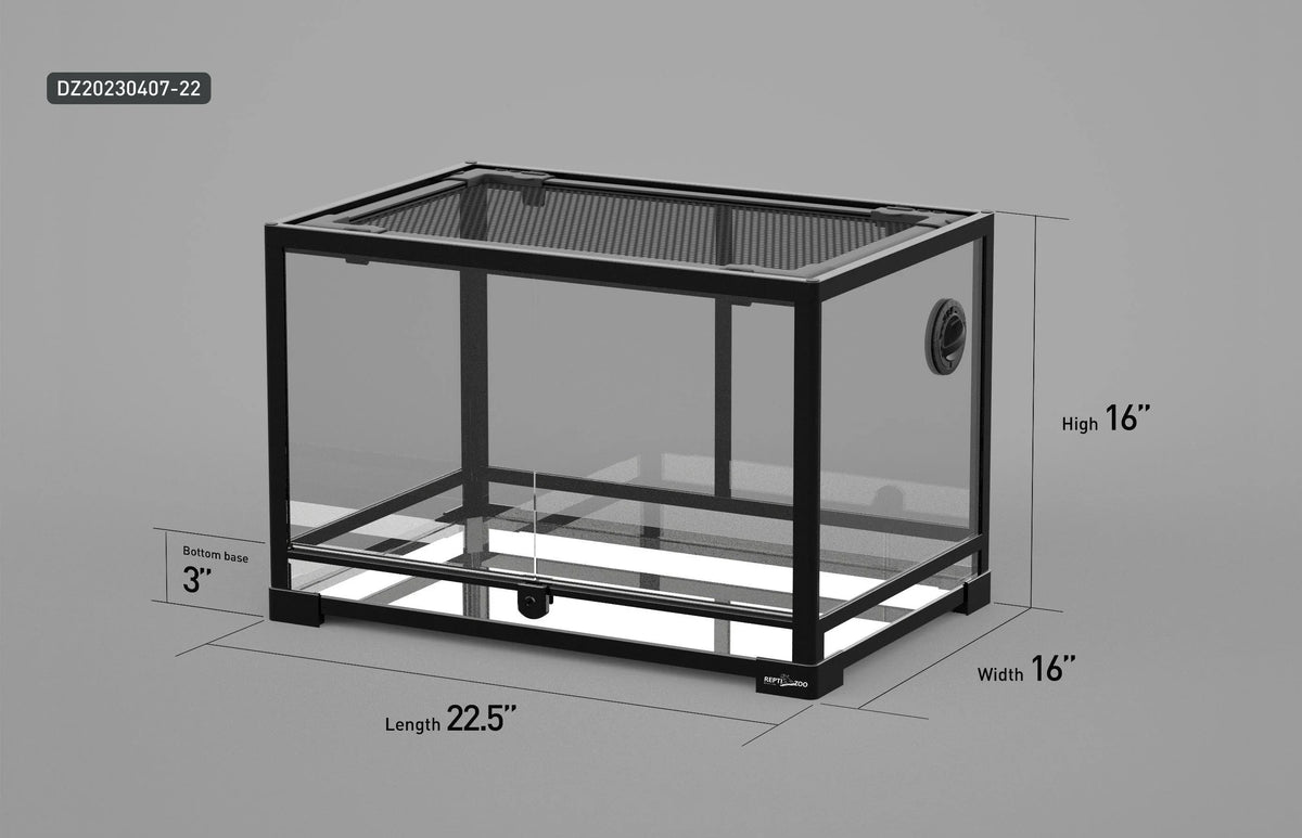 REPTI ZOO 22.5" x 16"x 36" Glass Reptile Terrarium Front Opening Reptile Habitat Tank (customed reptile cage) - REPTI ZOO Main image
