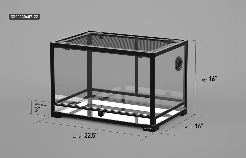REPTI ZOO 22.5" x 16"x 36" Glass Reptile Terrarium Front Opening Reptile Habitat Tank (customed reptile cage) - REPTI ZOO