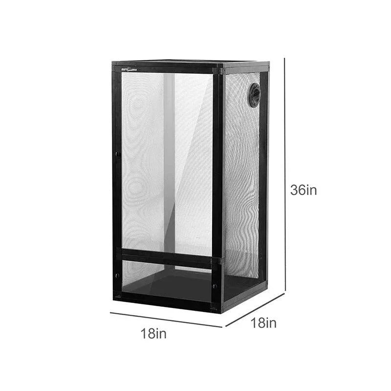 Foldable 48 Gallon Air Screen Cage, Vertical Reptile Terrarium 18" x 18"x 36" Reptile Tank for Chameleon Iguana PAC454590G Secondary image
