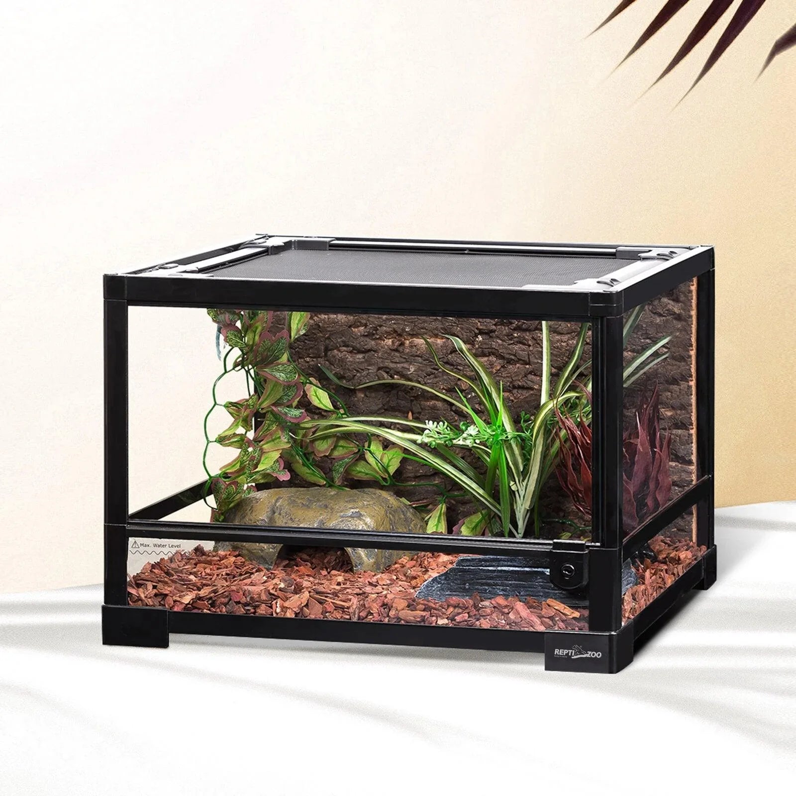 REPTI ZOO 25 Gallon 18" X 18" X 13" Reptile Terrarium, Upgrade Glass Front Opening Terrarium(Knock-Down) RK0116S - REPTI ZOO