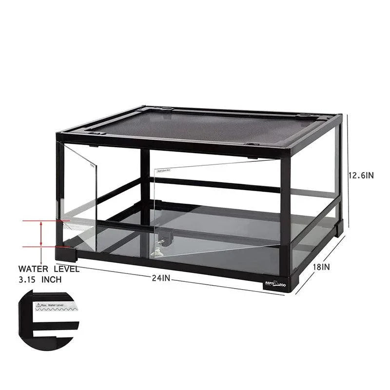 REPTIZOO 22.5Gal Reptile Tank 24" x 18"x 12" Front Double Opening Full Glass Reptile Cages Secondary image