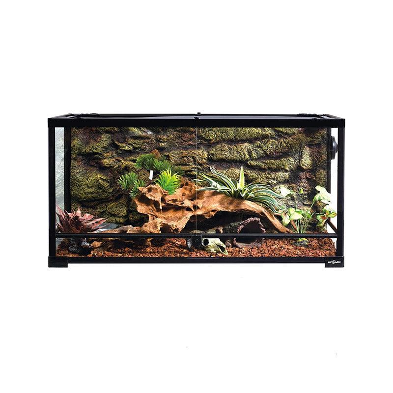 50 Gallon 36" x 18" x 18" Reptile Terrarium 2 in 1 Side Meshes Glasses and Side Full Glasses Double Hinge Door bearded dragon or snake tank RK0119P - REPTI ZOO