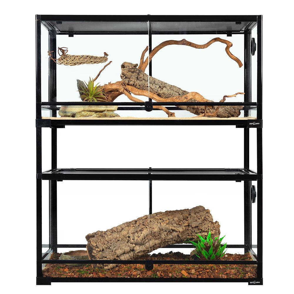 REPTI ZOO Stackable Reptile Glass Terrarium Tank (2 tanks) - REPTI ZOO