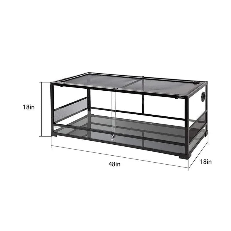 REPTI ZOO 67 Gallon 48" x 18" x 18" Upgrade Front Opening Bearded Dragon Tank (Knock-Down) RK0222 Secondary image