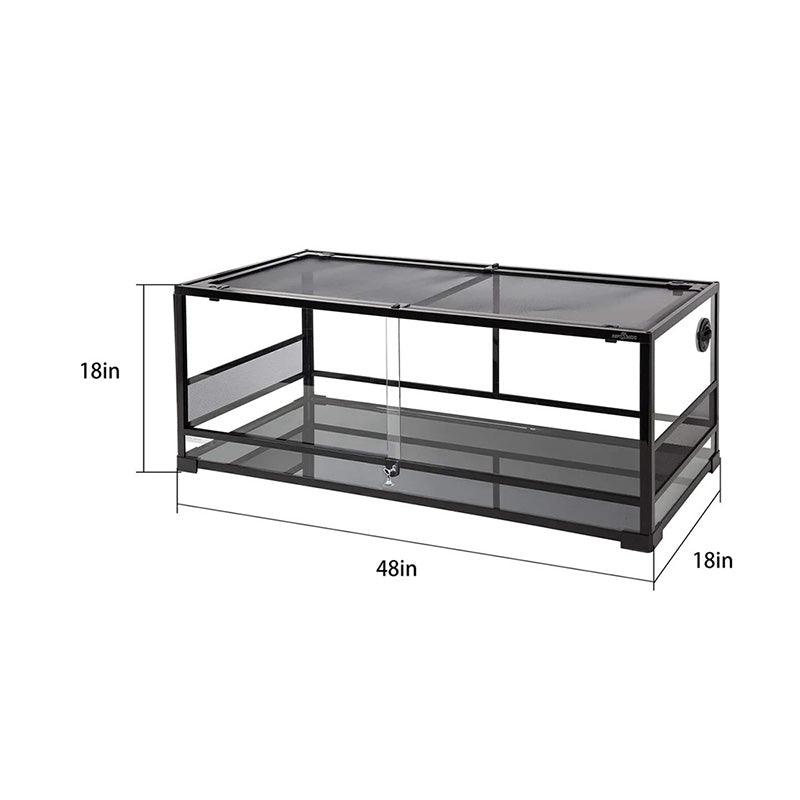 REPTI ZOO 67 Gallon 48" x 18" x 18" Upgrade Front Opening Bearded Dragon Tank (Knock-Down) Glass Snake Terrarium RK0222 - REPTI ZOO