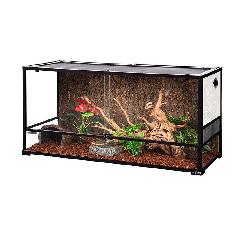 REPTI ZOO 90 Gallon 48"x18"x24" Front Opening Reptile Snake Terrarium , Double Sliding Door Vivarium Lizard Tank (Knock-Down) RK0223 - REPTI ZOO Main image