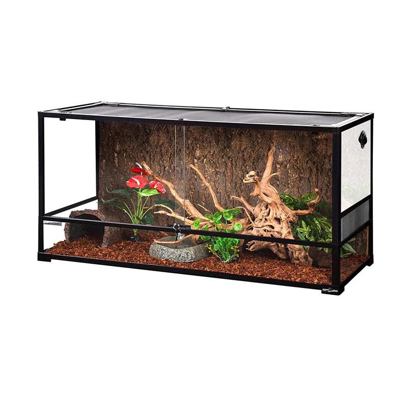 REPTI ZOO 90 Gallon 48"x18"x24" Front Opening Reptile Snake Terrarium , Double Sliding Door Vivarium Lizard Tank (Knock-Down) RK0223 - REPTI ZOO